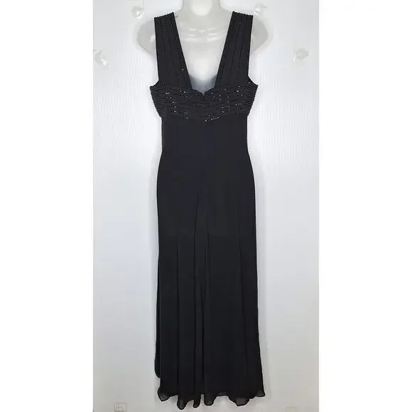 Vintage Y2K Beaded Babydoll Midi Dress Lace 4 Silk Coquette Goth Whimsygoth - Picture 10 of 11